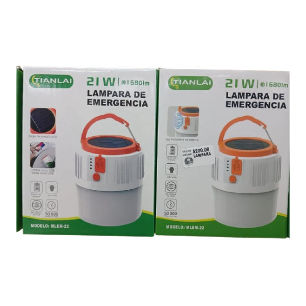 LAMPARA PARA EMERGENCIA CON CELDAS SOLARES
